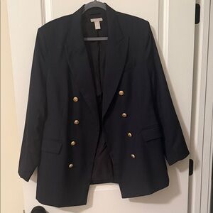 H&M Elegant Dark Navy Blazer with Gold Buttons